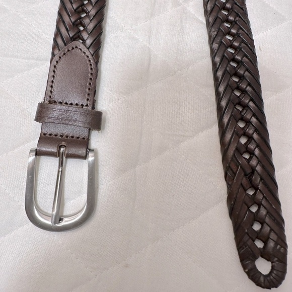 Womens Leather Belt Braided Brown 1.25”x 41” - Picture 4 of 7